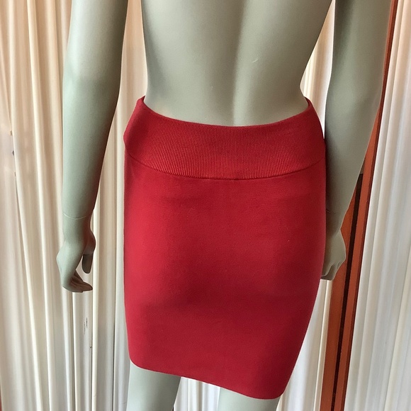 Express NWT Skirt Women's Red Stretch Pencil Pull On Bodycon Small - Picture 3 of 8